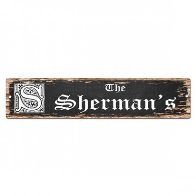 SPFN0422 The SHERMAN'S Family Name Street Chic Sign Home Decor Gift Ideas   162567481242